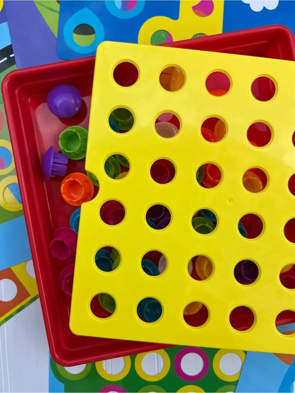 Amosting Button Nail Kids Peg Art Toy - Multicolored
